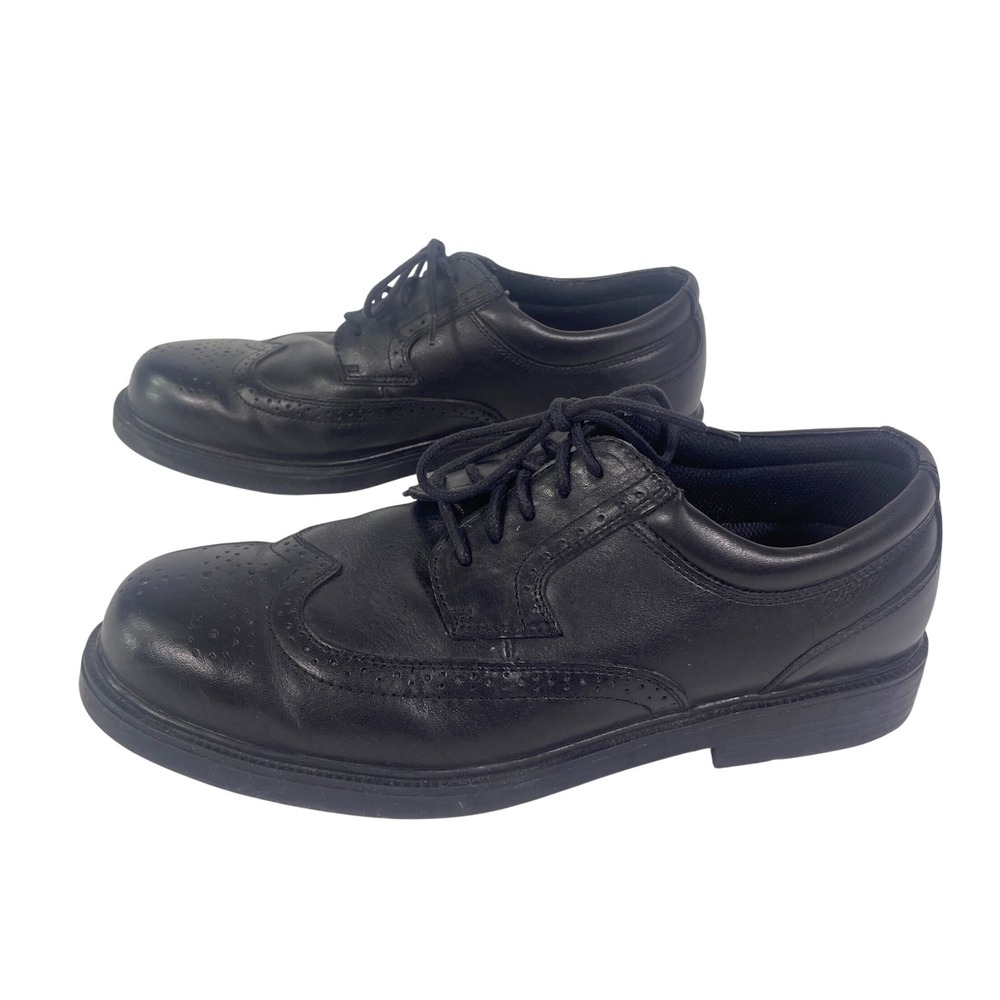 Nunn Bush Leather Wingtip Oxford Dress Shoes Men's 10.5 M Black Comfort Gel
